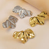 Wholesale Women's Light Luxury Stamped Stainless Steel Flower Earrings