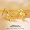 Wholesale Women's Light Luxury Stamped Stainless Steel Flower Pearl Earrings