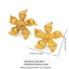Wholesale Women's Light Luxury Stamped Stainless Steel Flower Pearl Earrings