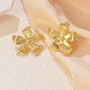 Wholesale Women's Light Luxury Stamped Stainless Steel Flower Pearl Earrings