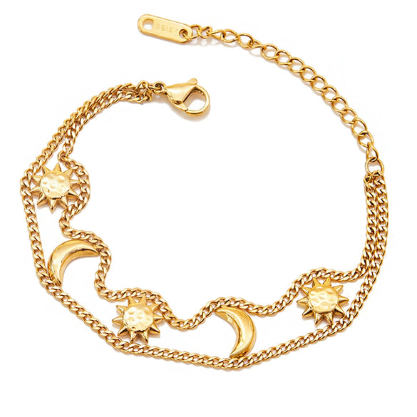 Wholesale Women's Light Luxury Star Stainless Steel Geometric Bracelet With Electroplating For Jewelry That Does Not Fade