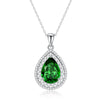 Wholesale Women's Light Luxury 925 Sterling Silver Aquamarine Drop Shape Necklace With High Carbon Diamond And Cross Chain