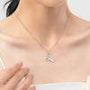 Wholesale Women's Light Luxury 925 Sterling Silver Enamel Devil's Eye Cross Chain Clavicle Chain With Dripping Glue Treatment