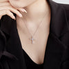 Wholesale Women's Light Luxury 925 Sterling Silver Necklace With Geometric Pattern And Love Zircon Inlaid Electroplated