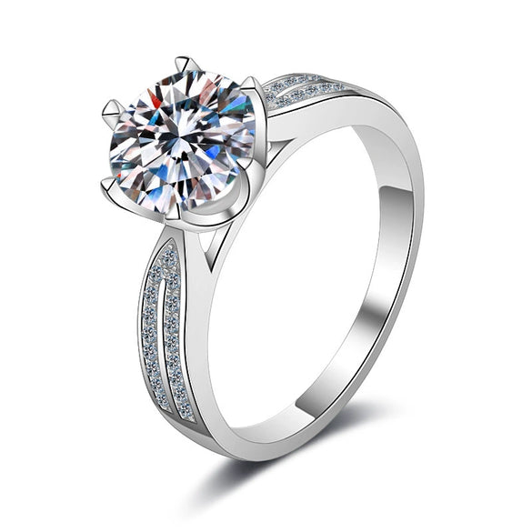 Wholesale Women's Light Luxury 925 Sterling Silver Ring With Crown Pattern And Electroplating Treatment