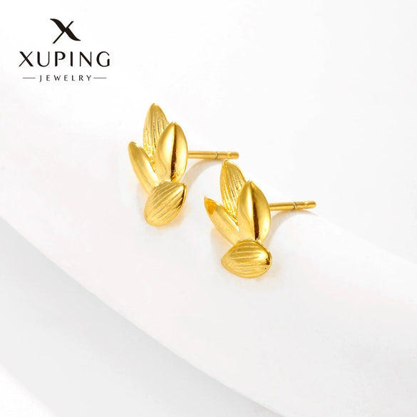 Wholesale Women's Light Luxury Style Alloy Electroplated Imitation Gold Color Simple Earrings