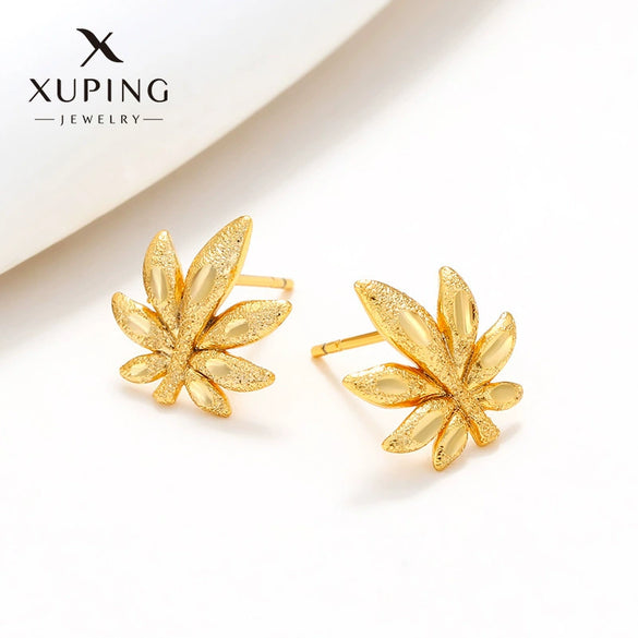 Wholesale Women's Light Luxury Style Alloy Electroplated Imitation Gold Color Simple Earrings