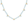 Wholesale Women's Light Luxury Style Aquamarine Natural Gemstone Beads S925 Sterling Silver Clavicle Chain Jewelry Set With Gems