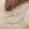 Wholesale Women's Light Luxury Style Aquamarine Natural Gemstone Beads S925 Sterling Silver Clavicle Chain Jewelry Set With Gems