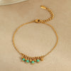 Wholesale Women's Light Luxury Style Bracelet With Natural Beads Tassel Stainless Steel 18K Electroplated Geometric Design