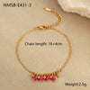 Wholesale Women's Light Luxury Style Bracelet With Natural Beads Tassel Stainless Steel 18K Electroplated Geometric Design