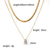 Wholesale Women's Light Luxury Style Colorful Zircon Stainless Steel Drop Shape Pendant Stacked Clavicle Chain Necklace With Pvd Furnace Vacuum Real Gold Plating