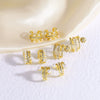 Wholesale Women's Light Luxury Style Copper Electroplated Ear Clips Without Pierced
