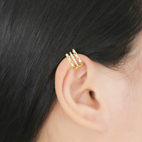 Wholesale Women's Light Luxury Style Copper Electroplated Ear Clips Without Pierced