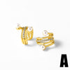Wholesale Women's Light Luxury Style Copper Electroplated Ear Clips Without Pierced