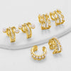 Wholesale Women's Light Luxury Style Copper Electroplated Ear Clips Without Pierced