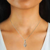 Wholesale Women's Light Luxury Style Copper Geometric Necklace With Microinlaid Zircon And Mixed Gemstone Setting