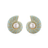 Wholesale Women's Light Luxury Style Copper Oildropped Snail Conch Earrings