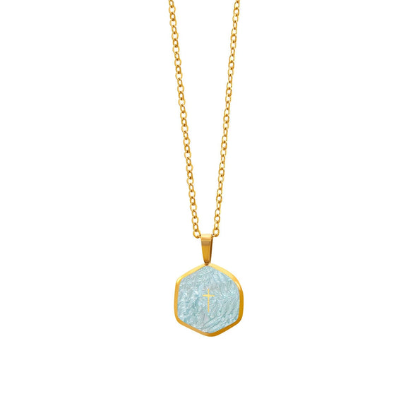 Wholesale Women's Light Luxury Style Electroplated Stainless Steel Cross Geometric Oshaped Chain Necklace