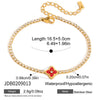 Wholesale Women's Light Luxury Style Electroplated Stainless Steel Flowershaped Drill Chain Bracelet Jewelry