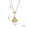 Wholesale Women's Light Luxury Style Fanshaped Lower Skirt Pattern Gold Plated Titanium Steel And Copper Inlaid With Zircon Cross Chain Necklace