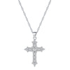 Wholesale Women's Light Luxury Style Geometric Cross S925 Sterling Silver Necklace With Electroplating
