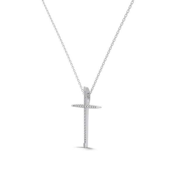 Wholesale Women's Light Luxury Style Geometric Cross S925 Sterling Silver Necklace With Electroplating