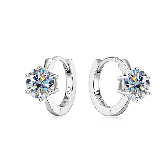 Wholesale Women's Light Luxury Style Geometric Moissanite Earrings In S925 Silver With Electroplating