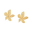 Wholesale Women's Light Luxury Style Gold Plated Stainless Steel Flower Cross Chain Necklace And Earrings Jewelry
