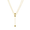 Wholesale Women's Light Luxury Style Gold Plated Stainless Steel Layered Necklace With Black Round And Roman Numeral Pendants
