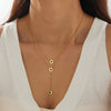 Wholesale Women's Light Luxury Style Gold Plated Stainless Steel Layered Necklace With Black Round And Roman Numeral Pendants