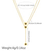 Wholesale Women's Light Luxury Style Gold Plated Stainless Steel Layered Necklace With Black Round And Roman Numeral Pendants