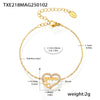 Wholesale Women's Light Luxury Style Heart Water Drop Bell Pattern Titanium Steel Zircon 18K Gold Pvd Plated Necklace Bracelet Set