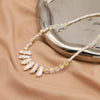 Wholesale Women's Light Luxury Style Natural Freshwater Pearl Ushaped Bead Necklace With Bamboo Chain