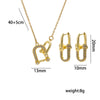 Wholesale Women's Light Luxury Style Real Gold Plated Copper Inlaid With Zircon Oshaped Chain Necklace With Ushaped Letters And Numbers Pendant