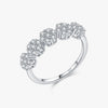 Wholesale Women's Light Luxury Style S925 Sterling Silver Flower Pattern Ring Necklace Earrings Bracelet Set With Electroplating