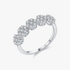 Wholesale Women's Light Luxury Style S925 Sterling Silver Flower Pattern Ring Necklace Earrings Bracelet Set With Electroplating