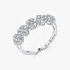 Wholesale Women's Light Luxury Style S925 Sterling Silver Flower Pattern Ring Necklace Earrings Bracelet Set With Electroplating