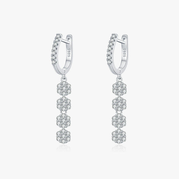 Wholesale Women's Light Luxury Style S925 Sterling Silver Flower Pattern Ring Necklace Earrings Bracelet Set With Electroplating