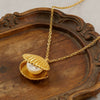 Wholesale Women's Light Luxury Style Shell Pattern Stainless Steel 18K Goldplated Pearl Necklace