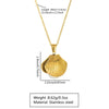 Wholesale Women's Light Luxury Style Shell Pattern Stainless Steel 18K Goldplated Pearl Necklace