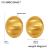 Wholesale Women's Light Luxury Style 316L Stainless Steel Geometric Oval Matte Brushed Electroplated Earrings