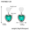 Wholesale Women's Light Luxury Style Stainless Steel Heart Plated 18K Gold Zircon Jewelry Set With Earrings And Necklace
