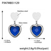 Wholesale Women's Light Luxury Style Stainless Steel Heart Plated 18K Gold Zircon Jewelry Set With Earrings And Necklace