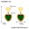 Wholesale Women's Light Luxury Style Stainless Steel Heart Plated 18K Gold Zircon Jewelry Set With Earrings And Necklace