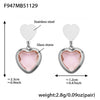 Wholesale Women's Light Luxury Style Stainless Steel Heart Plated 18K Gold Zircon Jewelry Set With Earrings And Necklace