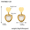 Wholesale Women's Light Luxury Style Stainless Steel Heart Plated 18K Gold Zircon Jewelry Set With Earrings And Necklace