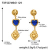 Wholesale Women's Light Luxury Style Stainless Steel Heart Plated 18K Gold Zircon Jewelry Set With Earrings And Necklace