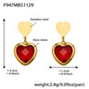 Wholesale Women's Light Luxury Style Stainless Steel Heart Plated 18K Gold Zircon Jewelry Set With Earrings And Necklace