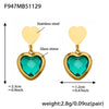Wholesale Women's Light Luxury Style Stainless Steel Heart Plated 18K Gold Zircon Jewelry Set With Earrings And Necklace